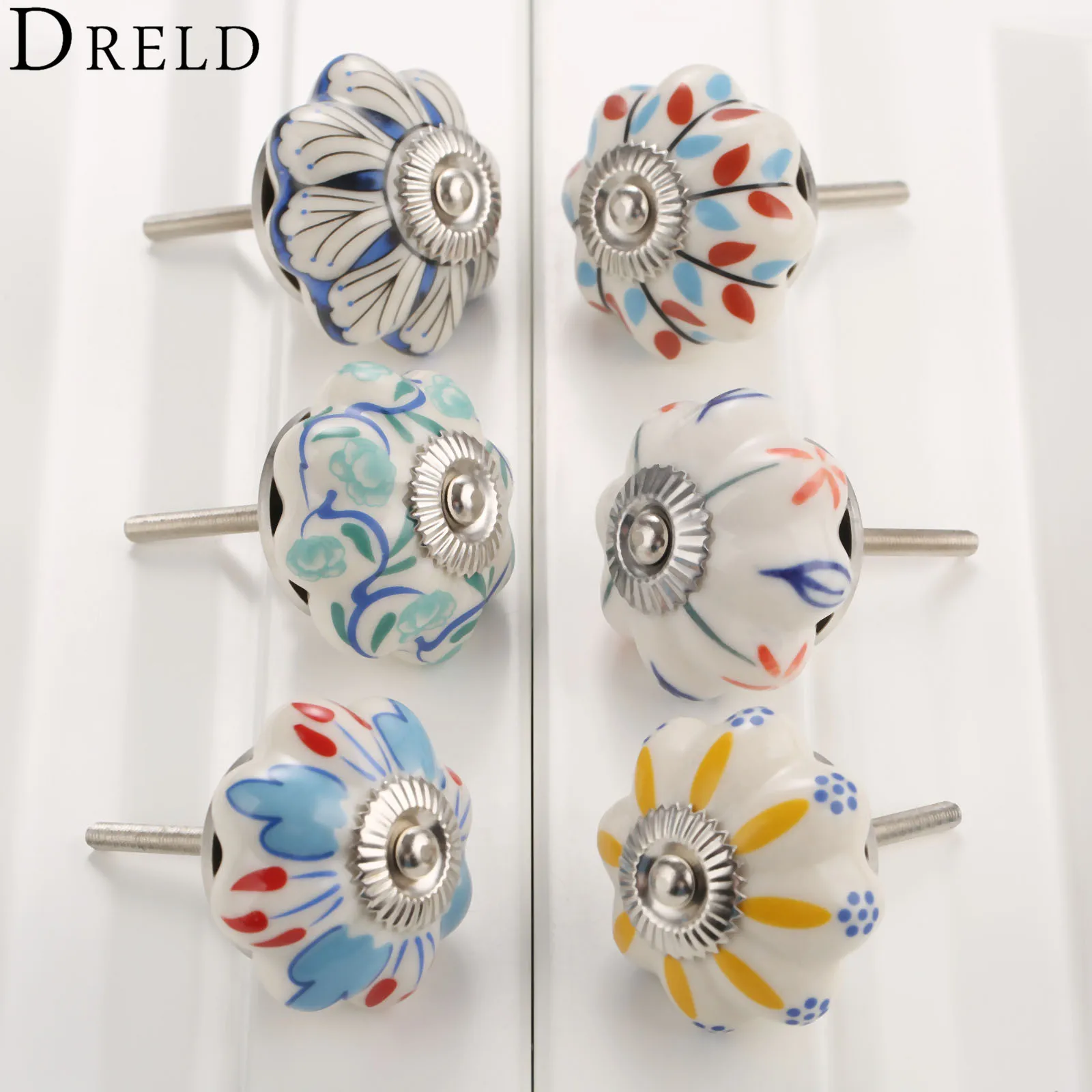 DRELD 40mm Furniture Handle Ceramic Drawer Cabinet Knobs and Handles Door Cupboard Kitchen Pull Hardware | Обустройство дома