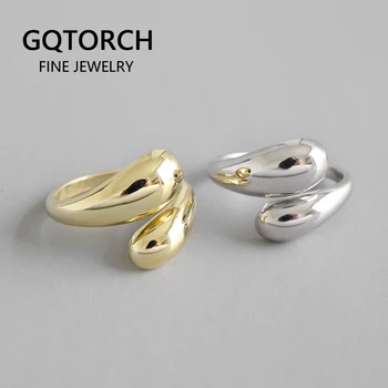 

Guaranteed 925 Sterling Silver Simple Smooth Snake Rings For Women Gold and Silver Color Adjustable Fine Jewelry Anillos Mujer