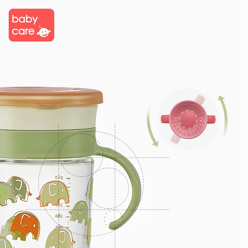 Babycare 260 мл чашка большая 360 градусная емкость для напитков детская ручка для чашки домашняя ударопрочная герметичная детская обучающая Емкость
