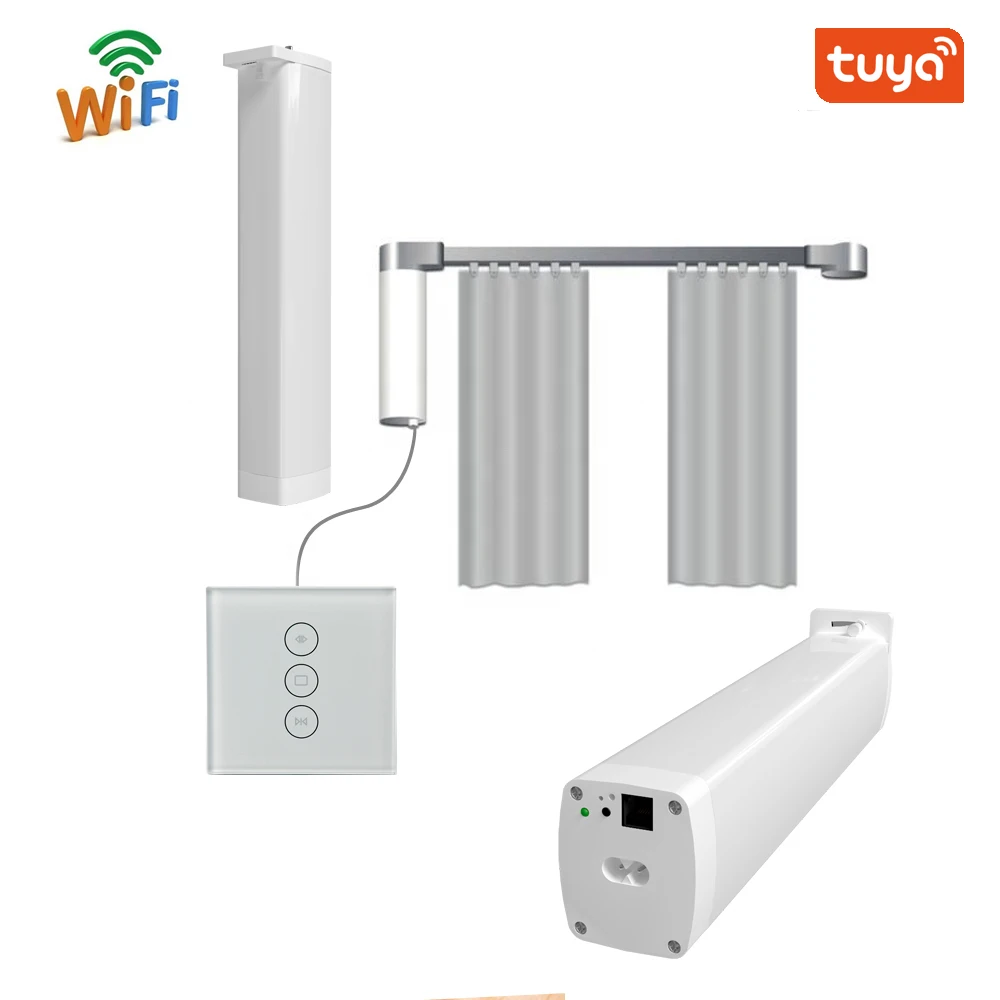 

Tuya wifi smart motorized curtain motor with Amazon Alexa,Google home,IFTTT control