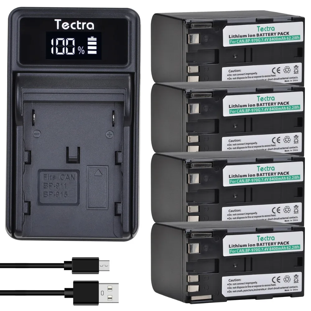 Caricabatterie Usb Ricaricabile Bp-970G Bp 970G Li-Ion + Led Per Canon Eos C100 Eos C100 Mark Ii Eos C300 C300 Pl Gl2 Xf100