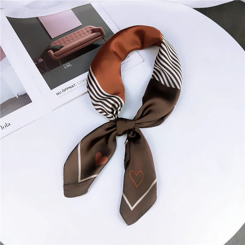 Милый квадратный шарф в полоску декоративный плиссированный платок для волос