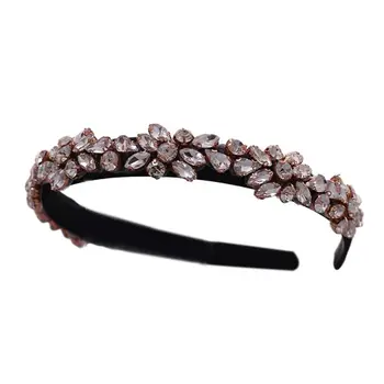 

2020 New Baroque Jewelry Rhinestone Bandana Female Rose Gold Alloy Studded Bride Headband