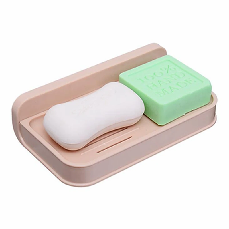 Plastic Drain Soap Box Holder Strong Sucker Soapbox Bathroom Accessories Soap Dish Storage Basket Box