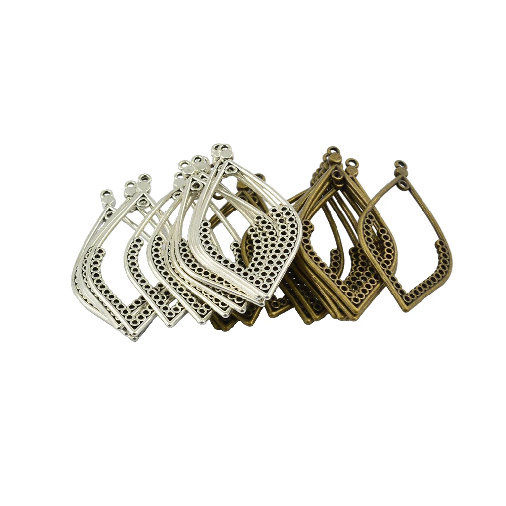 24Pcs Tibet silver color Metal Hollow Leaf Shape Frame Charms Pendants For Earring Dangle Jewelry Making