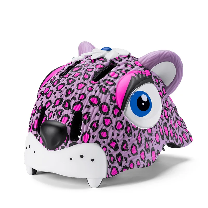 Pink Leopard ROCKBROS Детский велосипедный шлем с легкой интегральной литой для мальчиков и девочек велосипедный шлем с легкой Защитная шляпа Спортивная безопасность - Цвет: Pink Leopard