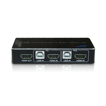 

USB HDMI 4K KVM Switch Control 2 Into 1Out Of the Shared Mouse and Keyboard Display KVM Switch Monitors-EU Plug