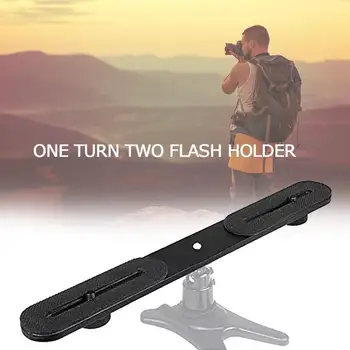 

Universal Bracket Dual Bracket Hot Shoe Bracket Tripod Two Screws For Digital Dslr Camera Double Light Stand Holder