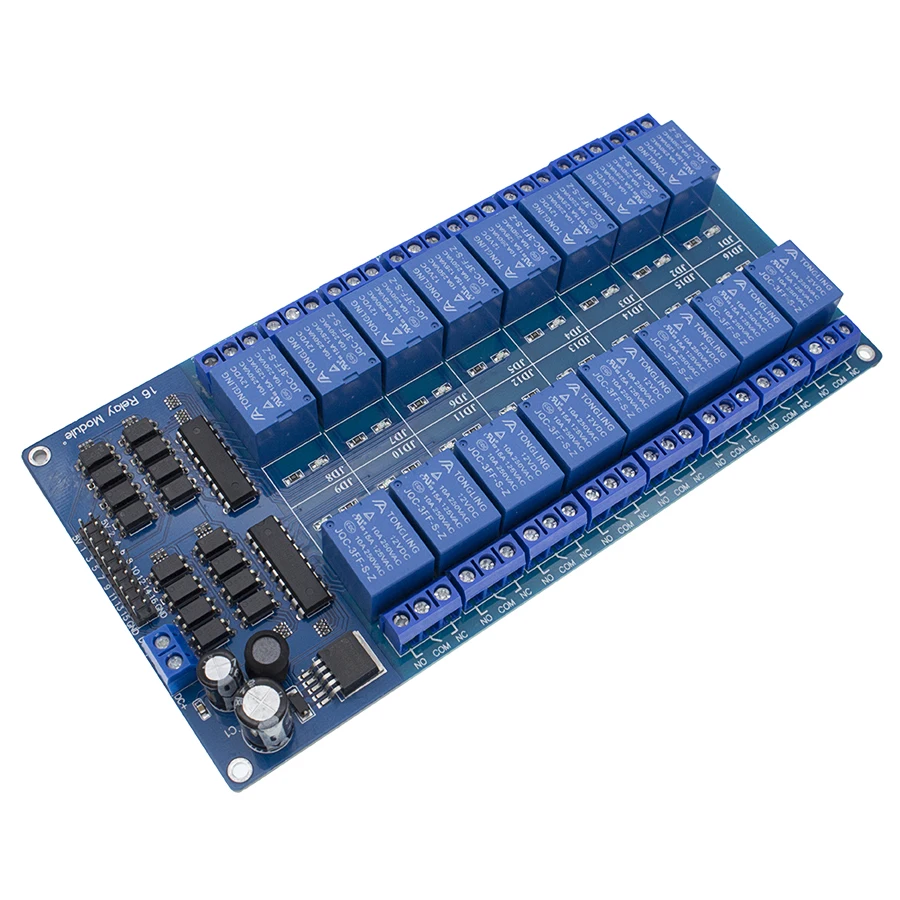 12 В 16 канальный релейный модуль Интерфейсная плата для PIC ARM DSP PLC с защитой для оптронной пары LM2596 мощность
