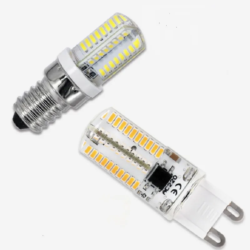 실리콘 LED 옥수수 전구, G4, G9, G5.3, E12, E14, B15, SMD3014, 12V, 110V, 220V, 24D, 32D, 57D, 64D, 80D, 81D, 96D, 104D, 152D