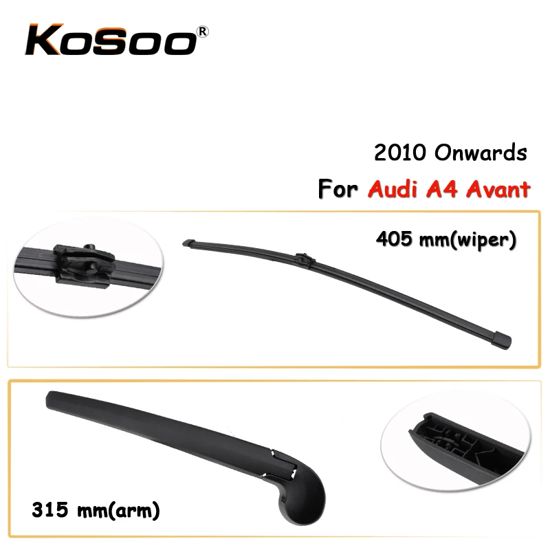 Kosoo Auto Rear Car Wiper Blade For Audi A4 Avant,405mm 2010 Rear Window Windshield Wiper