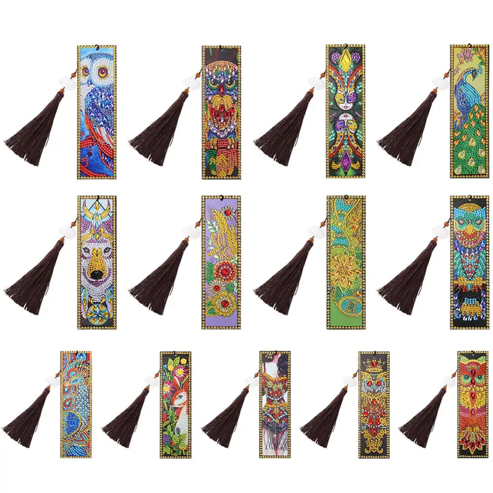 Креативная кожаная Закладка «сделай сам» с узором в древнем египетском стиле, специальная алмазная живопись, кисточки, закладки ручной работы, для подарков