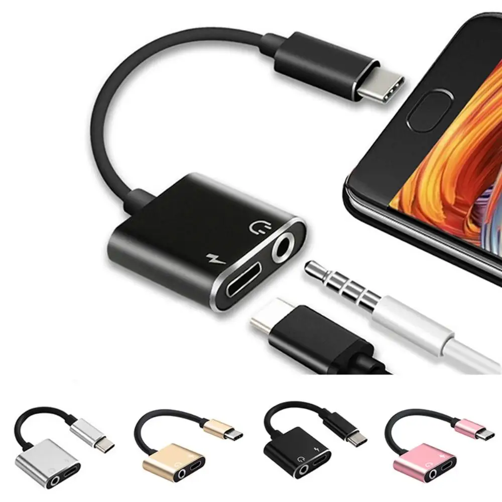 2 в 1 тип-c до 3,5 мм разъем AUX аудио наушники USB адаптер зарядное устройство кабель для Xiaomi Mi 6 huawei