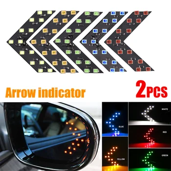 

2x Car Mirror Turn Signal Indicator Light 12V Arrows Shaped Led Lamp for Panel Turn Signal Indicator Safe Mirror Light
