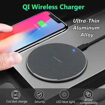 

Qi Wireless Charger Pad 10W/7.5W/5W Fast Phone Charger for iPhone 11 Pro XR XS Max for Samsung S10 S9 for Xiaomi USB Charger Pad