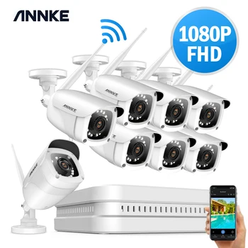 

ANNKE 8CH Wireless CCTV System 1080P NVR 8PCS Wifi IR-CUT Outdoor IP CCTV Camera Security System Video Surveillance Kit