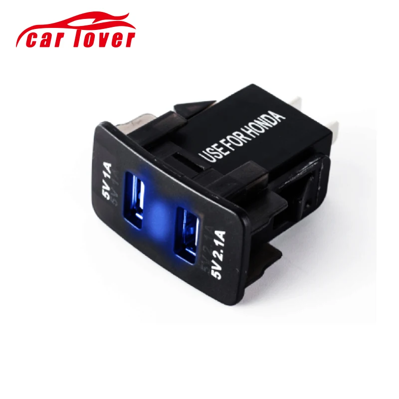 Синяя двойная автомобильная USB зарядка прикуриватель для Honda Accord Civic Jade дюймов