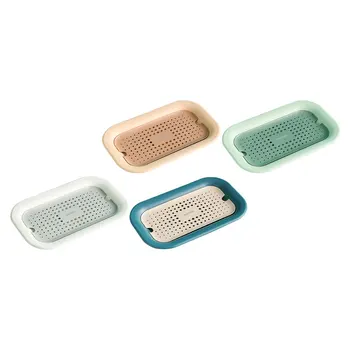 

4Pcs Fruit Tray Service Tray Draining Plate Food Plate for Snacks Table Kitchen