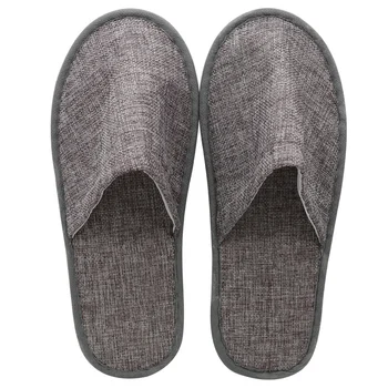 

10 Pairs Comfortable Linen Slippers Hotel Travel Spa Disposable Slippers Casual Spa Unisex Home Guest Anti Slip