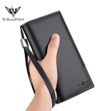 

WILLIAMPOLO's new wallet men's long men's leather card bag large zipper wallet business clutch bag