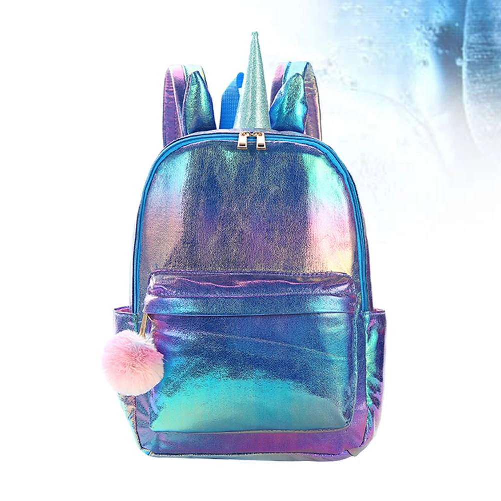 Стильный рюкзак с единорогом, Модная Портативная сумка на плечо, школьная сумка для хранения, красочный сверкающий рюкзак для девочек