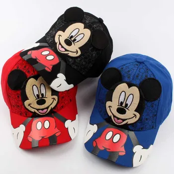 

mickey mouse hat Birthday Kid Hat Baby Party Snapback Hats Children Mickey Cap Cartoon Hip Hop Hat 2-7 Years czapka myszka m