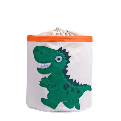 green dinosaur 45*45 см Водонепроницаемая корзина для хранения игрушечная корзинка с крышкой Оксфордский тряпичный ящик моющийся ящик для хранения игрушек коробка животные сумка - Цвет: green dinosaur