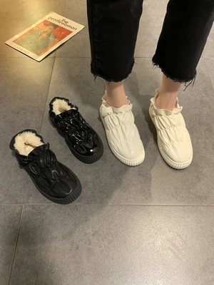 Season winter plus velvet thick cotton boots 2020 new casual snow boots women's shoes