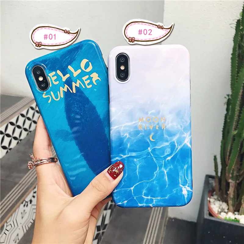 Корпус iphoneX 6 6s 7 8 Plus XR XS Max мягкий чехол морской личности оболочки