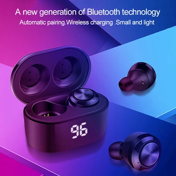 ミニbluetoothイヤホンtws 5.0タッチ制御ワイヤレスヘッドフォンステレオスポーツ防水イヤフォンヘッドセットとデュアルマイク