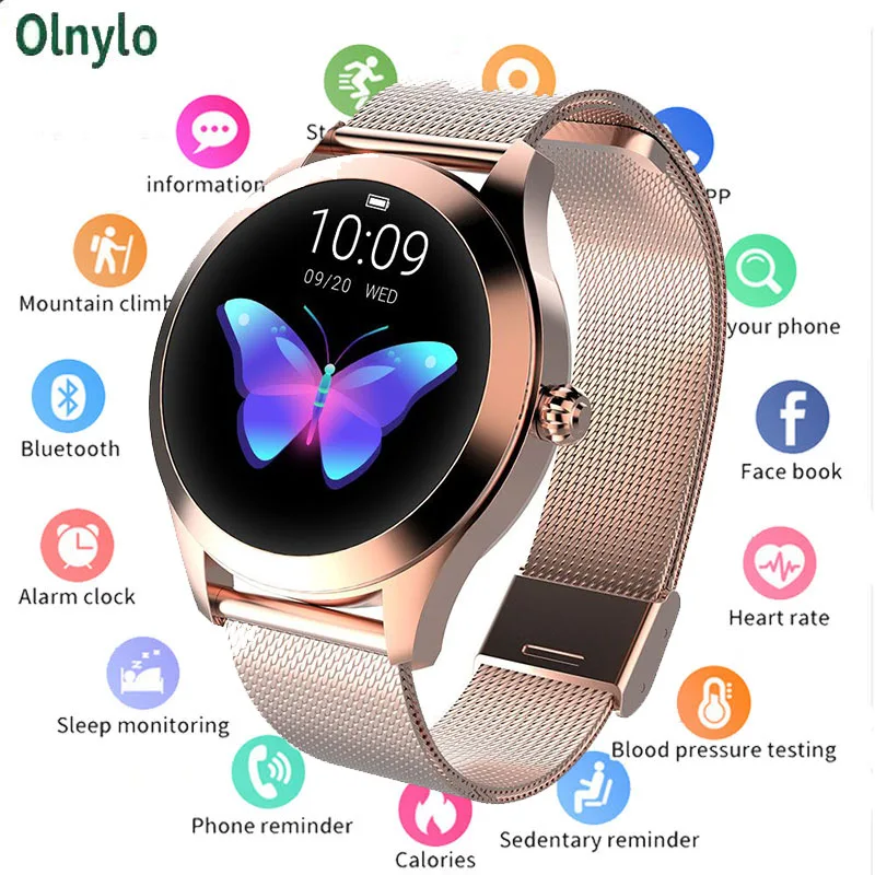 

KW10 Fashion Smart Watch Women Lovely Bracelet Heart Rate Monitor Sleep Monitoring Smartwatch connect IOS Android PK S3 band