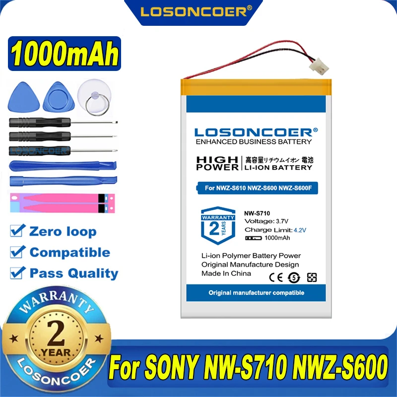 1000 мА/ч Батарея для SONY NW-S710 NWZ-S600 NWZ-S600F NWZ-S610 NWZ-S615 NWZ-S615F NWZ-S616 NWZ-S616F NWZ-S618 батареи |