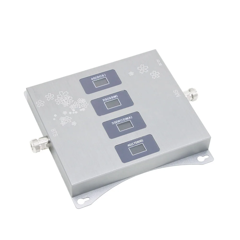 Band20/8/1/3 800/900/1800/2100/2600 Four Band Cell Phone Booster Mobile Amplifier 2G 3G 4G Repeater GSM DCS no Include Antenna antenna signal booster