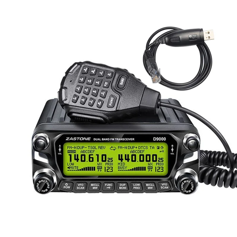 Zastone D9000 Автомобильная рация радиостанция 50 Вт UHF/VHF 136-174/400-520 МГц двухстороннее