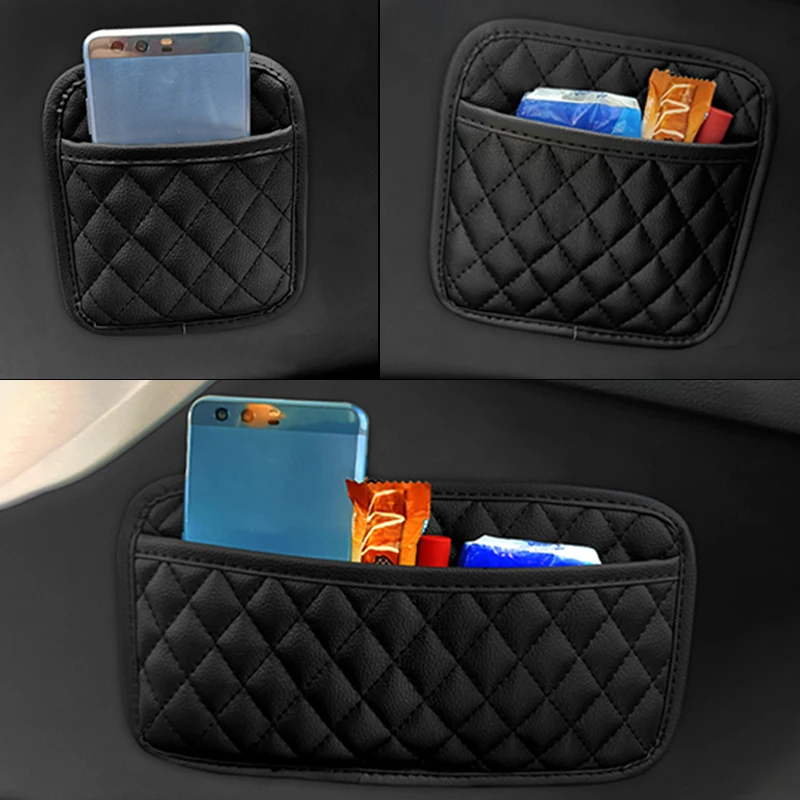 PU Leather Car Storage Pocket Organizer for Small Stuff