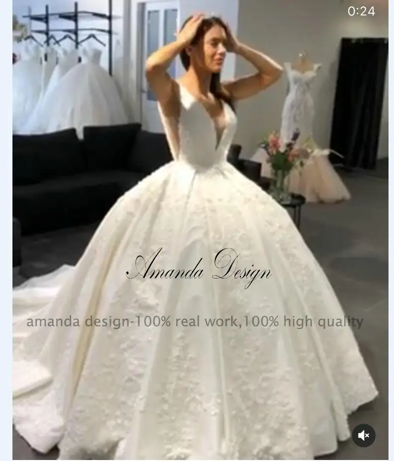 Аманда дизайн robe de mariage кружевное платье с вышивкой и открытой спиной свадебное платье
