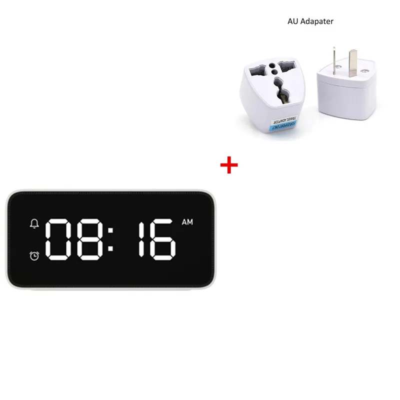 Add AU Adapter Xiao mi Xiaoai смарт-будильник голосовые вещательные часы ABS настольные часы Автоматическая Калибровка времени с приложением mi Home - Цвет: Add AU Adapter