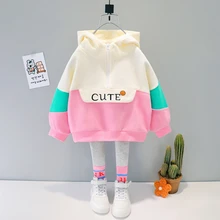 Ensemble deux pièces pour bébé fille, survêtement à manches longues, couleur assortie, tenue de printemps et d'automne
