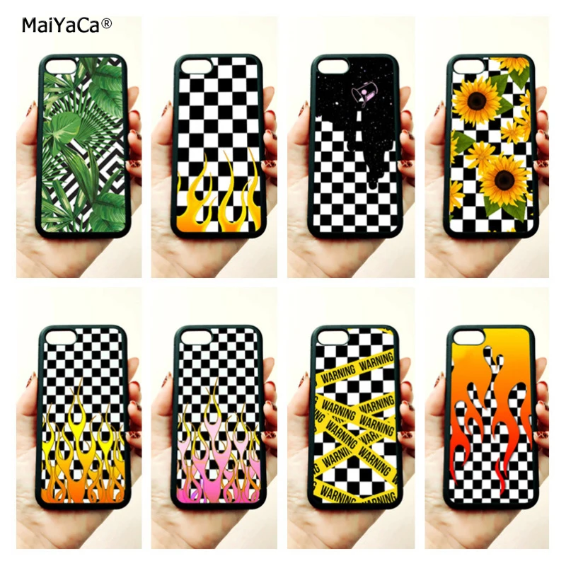 MaiYaCa checkered checkerboard Flame soft edge phone cases for iPhone 11 pro max 5s SE 6s 7 8 plus XR XS MAX TPU cover case