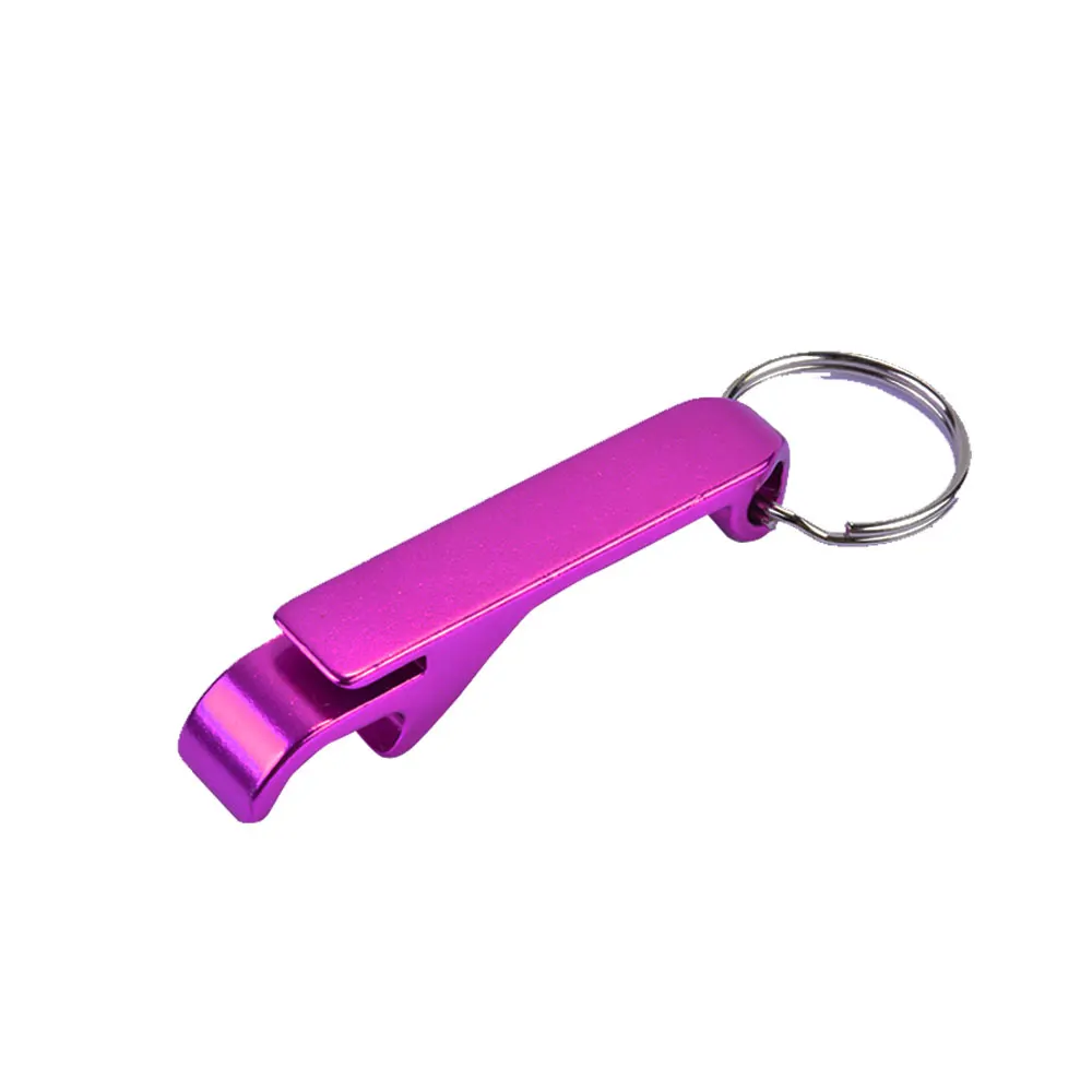 Purple Брелок для ключей, открывалка для пивных бутылок, Карманный металлический инструмент для разделения ключей, открывалка для бутылок, подвеска для кухонного бара, Аксессуары для инструментов - Цвет: Purple