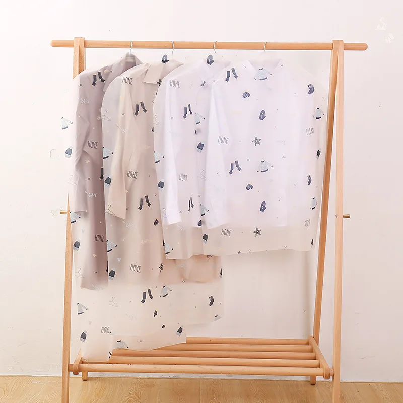 Blue Clothes Clothes Hanging Organizer Garment Suit Cover Bag Dustproof Transparent Clothes Dress Coat Dust Cover Home Storage Bag Pouch Case - Цвет: Blue Clothes