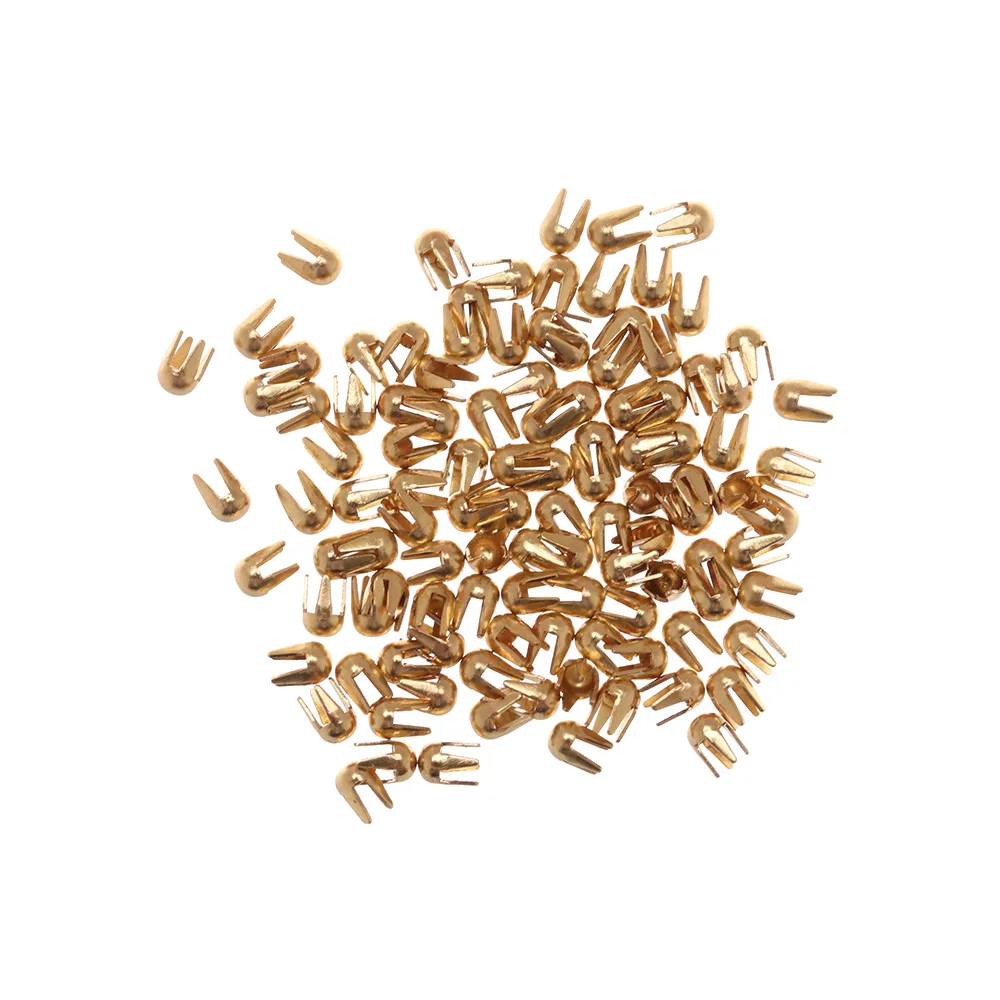100 Pcs/Pack 2mm Mini Buckle Round Bead Claw Hammer Super Small Metal Buckles DIY Doll Clothes Buckle Doll Accessories plush doll accessories doll clothes accessories doll accessories