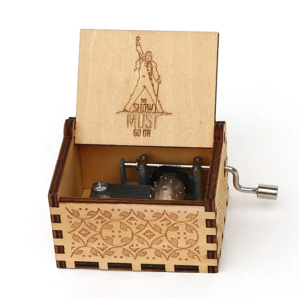 Y-Wooden Carved Musical Box Alice Annas Queen Theme Musical Box For Female friends  Decorate Music Boxes Christmas Birthday Gift 6