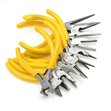 

10-style Yellow Handle Anti-slip Splicing Long Fixing Jewelry Pliers Tools & Equipment Kit for DIY Jewellery Making Accessory