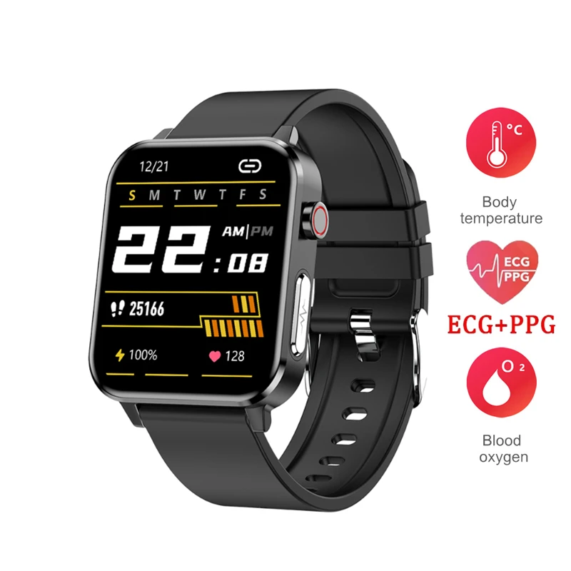 E86 ECG Smart Watch Body Temperature Measurement Smartwatch With AI Diagnosis Health Monitoring Pedometer Universal Sport Watch