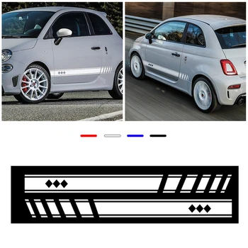 

For Abarth Side Stripes Skirt Sticker Decals Wraps Body Stickers Graphics For FIAT 500 1 pair（L+R）