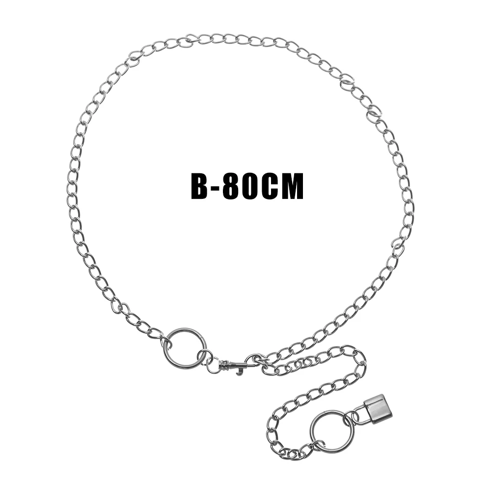 80cm 1 шт., длинные брюки, хипстерские брелки, панк-улица, большое кольцо, брелок, металлический кошелек, пояс, цепь, брюки, брелок, унисекс, хип-хоп ювелирные изделия - Цвет: 80cm