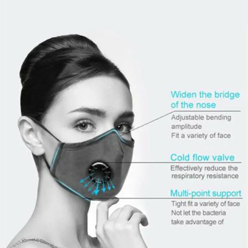 PM2.5 анти-Дымчатая Маска Анти-пыль маска фильтр с активированным углем маска для вечерние активного отдыха на открытом воздухе