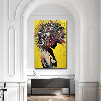 

Nordic Style Abstract oil portrait Woman Canvas Painting Wall Art Pictures For Living Room Modern Home Decor Posters And Prints