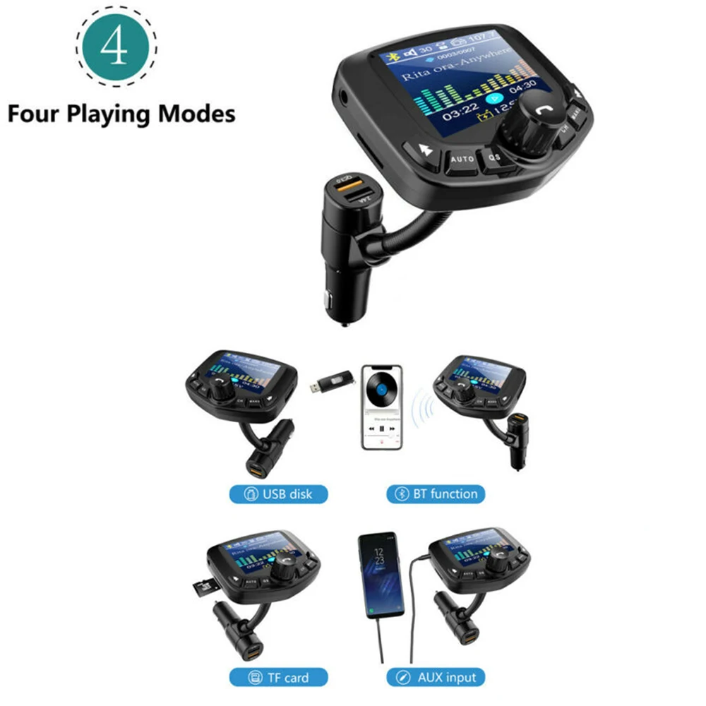 1* Bluetooth V4.0 EDR беспроводной стерео MP3 fm-передатчик Hands Free USB зарядное устройство
